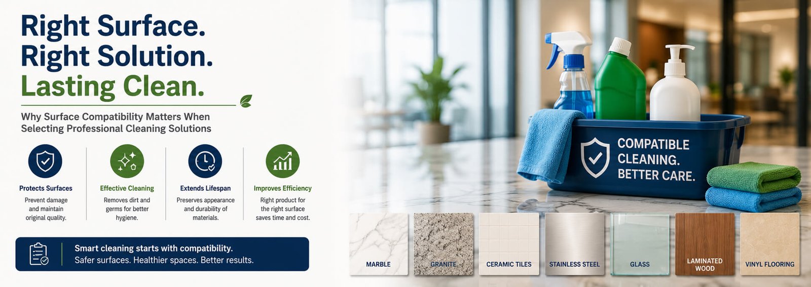 Why Surface Compatibility Matters When Selecting Professional Cleaning Solutions