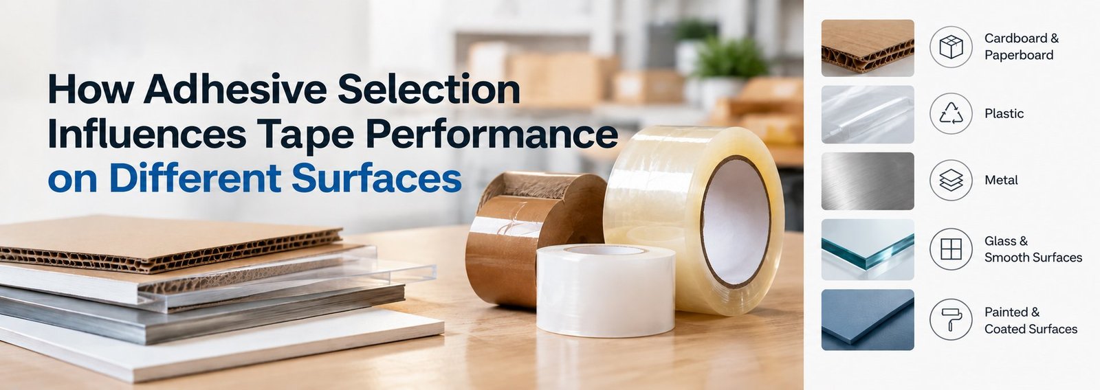 How Adhesive Selection Influences Tape Performance on Different Surfaces